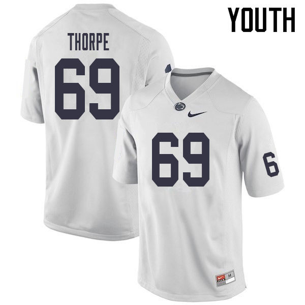 NCAA Nike Youth Penn State Nittany Lions C.J. Thorpe #69 College Football Authentic White Stitched Jersey LPH4798FS